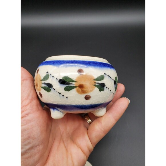 Tonala Mexican Pottery Footed Covered Trinket Dish Colorful Made in Mexico - Picture 5 of 12